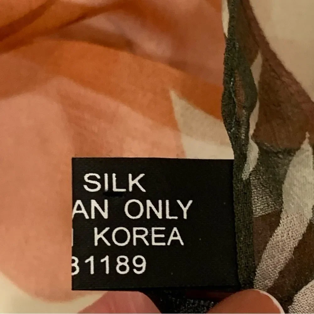 Halston‎ Silk Floral Scarf